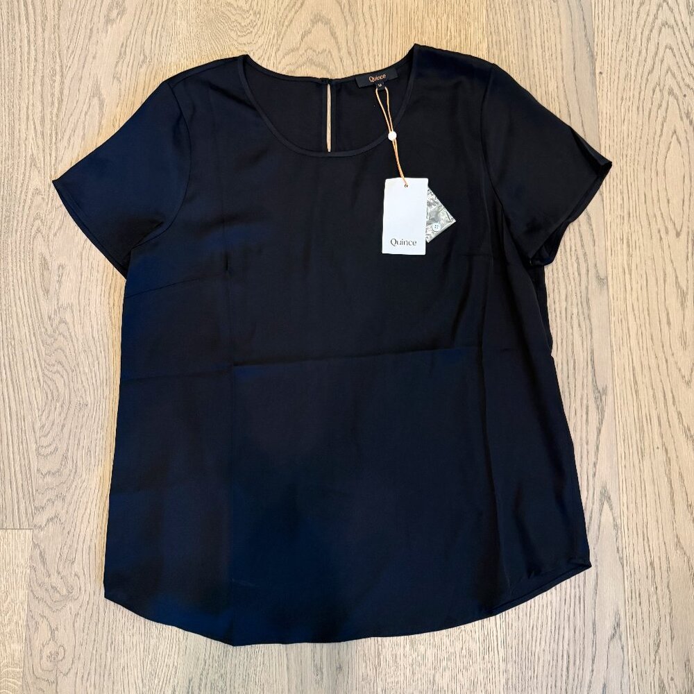Quince Washable Stretch Silk Tee—Size M, NWT